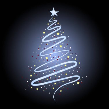 Noel ağacıyla Noel arkaplanı, vektör illüstrasyonu.