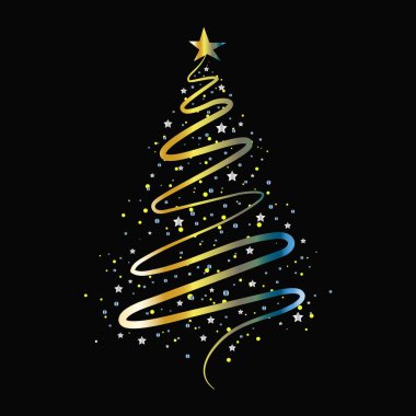 Noel ağacıyla Noel arkaplanı, vektör illüstrasyonu.