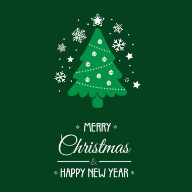 Noel ağacıyla Noel arkaplanı, vektör illüstrasyonu.