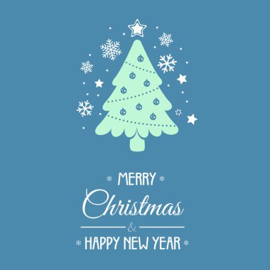 Noel ağacıyla Noel arkaplanı, vektör illüstrasyonu.