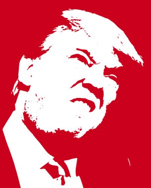 Donald Trump. Vektör çizim.