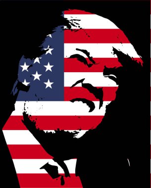 Donald Trump. Vektör çizim.