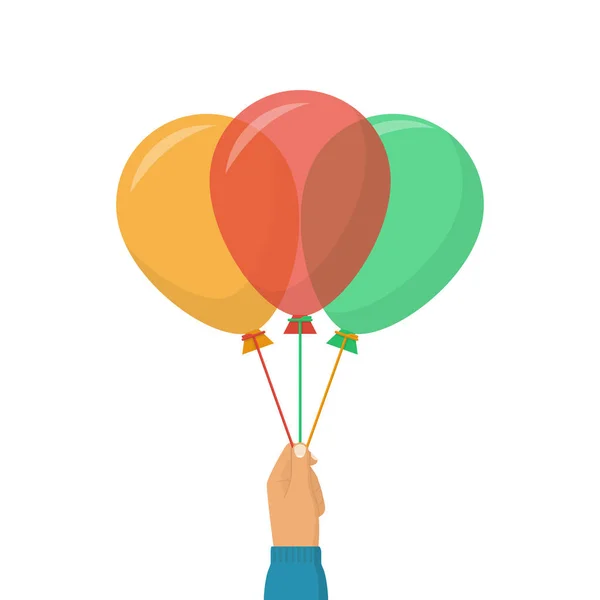 Färgglada ballonger på ett band — Stock vektor