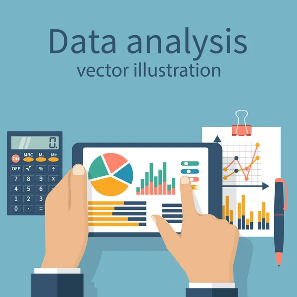 Affärsman, statistisk, ekonomisk analys — Stock vektor