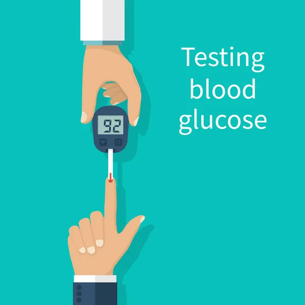 Glukometr v ruce. Koncept diabetes — Stockový vektor