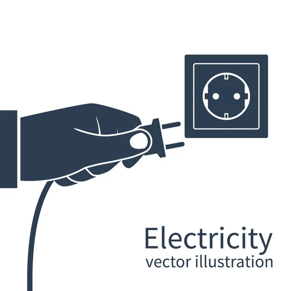 Power plug i hand — Stock vektor