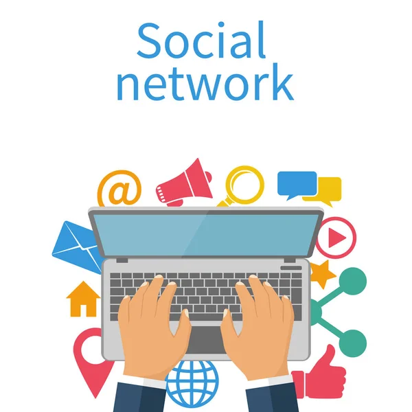 ソーシャル メディア ネットワークの概念. — ストックベクタ