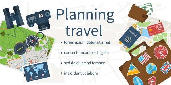 Planificación de viajes, concepto — Vector de stock