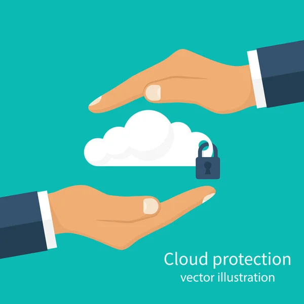 Védelmi felhő raktározás — Stock Vector