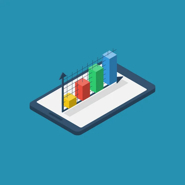 Cuadro isométrico, tableta de diagrama — Archivo Imágenes Vectoriales