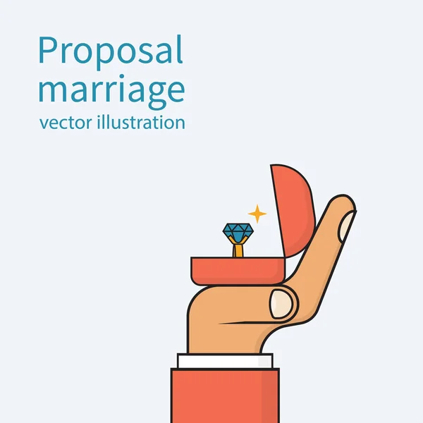 Propuesta matrimonio, vector — Vector de stock