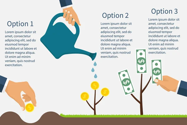 Infográficos crescimento do lucro financeiro —  Vetores de Stock