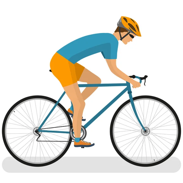 Cycliste sur un vélo de course — Image vectorielle