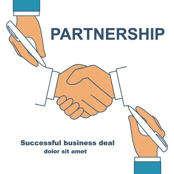 Handshake jako symbol partnerství — Stockový vektor