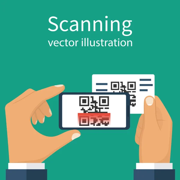 Scansione del codice QR — Vettoriale Stock