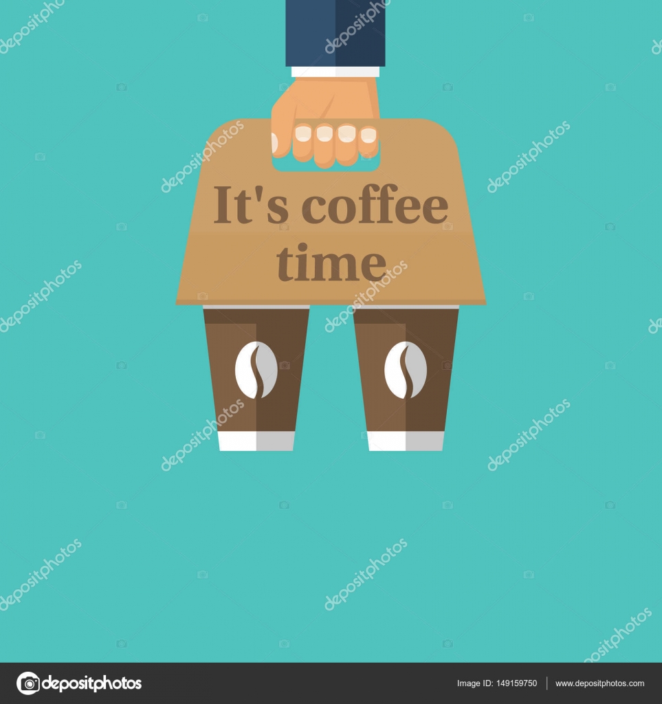 Coffee holder in hand Stock Vector by 149159750