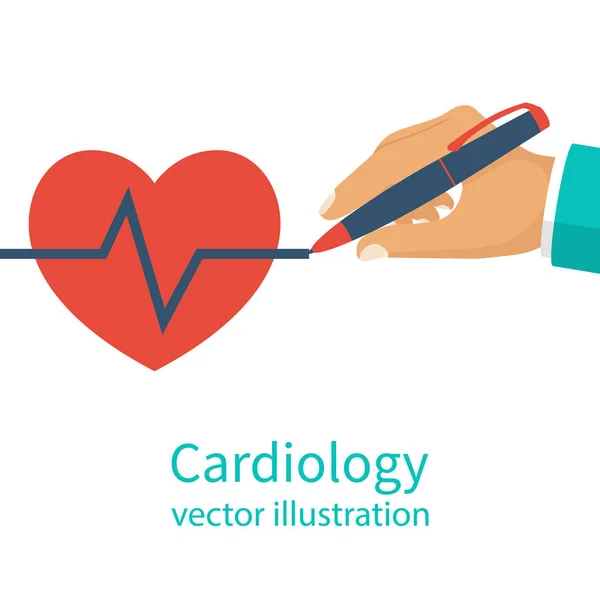 Concetto di cardiologia, vettore — Vettoriale Stock