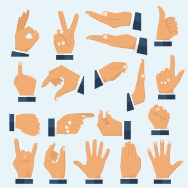Set hands in different gestures. clipart