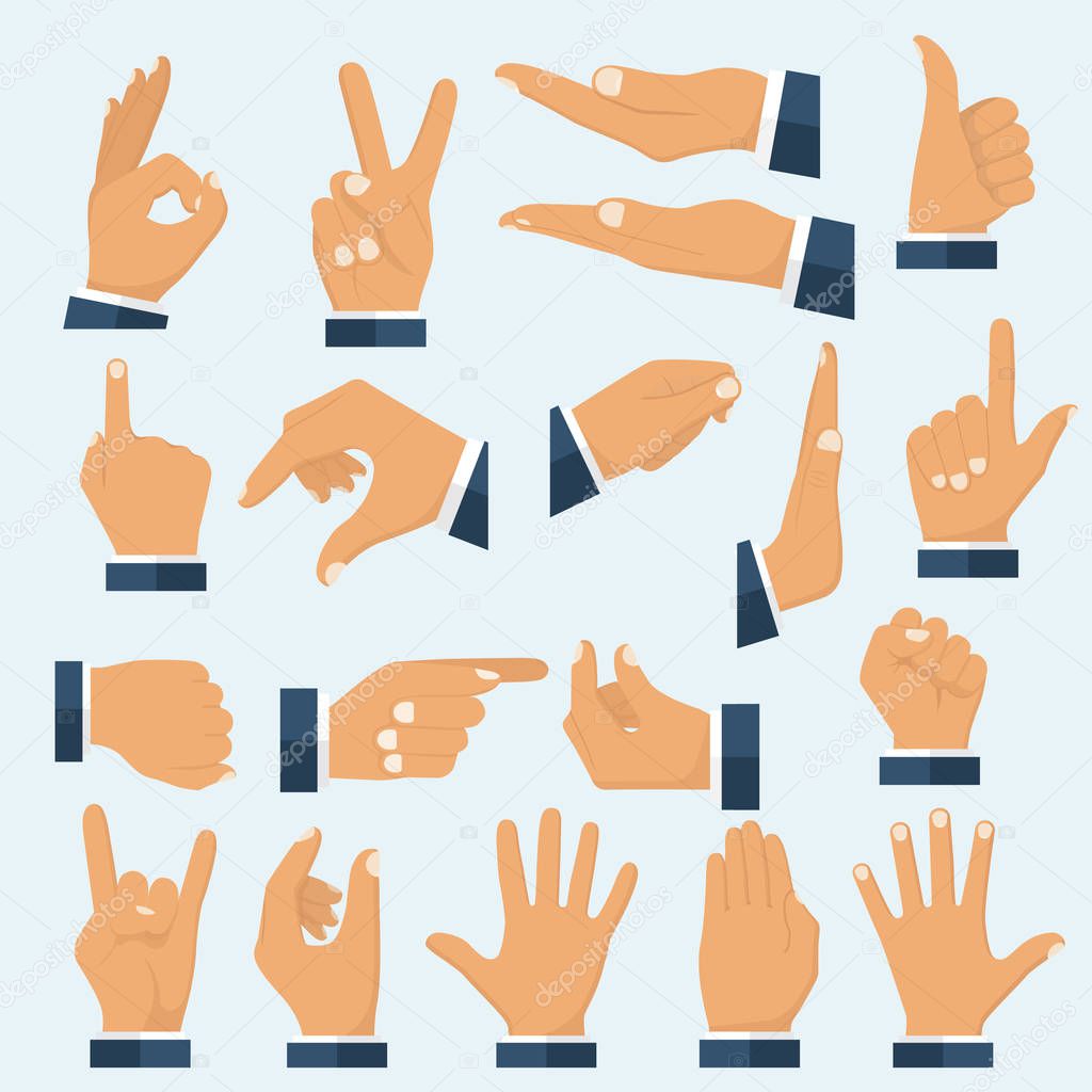 Set hands in different gestures.