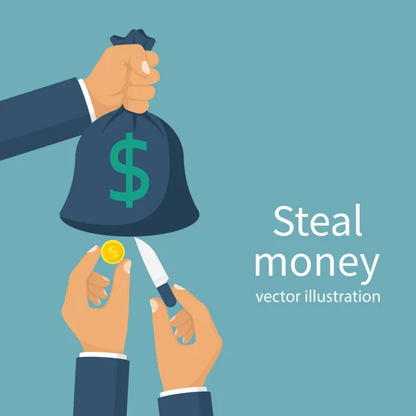 Steal money concept — Stock Vector