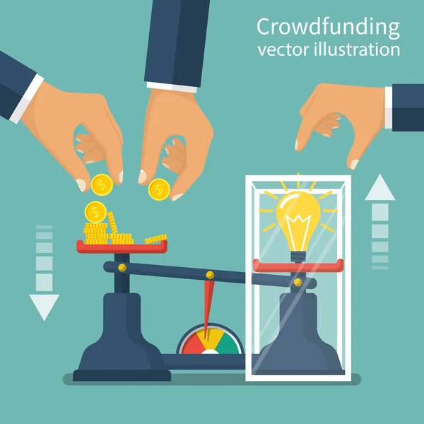 Crowdfunding koncepció ötlet — Stock Vector