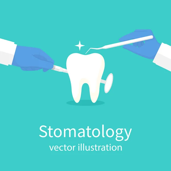 Conceito de estomatologia. Odontologia — Vetor de Stock