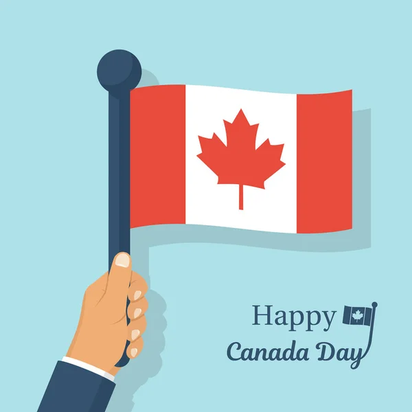 Canadian flag holding in hands — Stock Vector