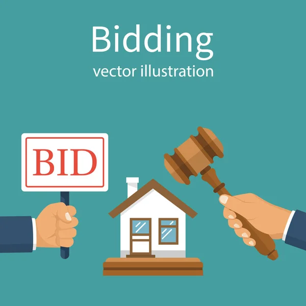Budgivning auktion koncept — Stock vektor