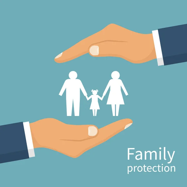 Protecção da família. Conceito de seguro . —  Vetores de Stock