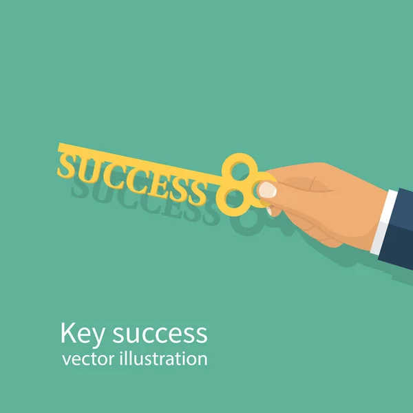 Homme d'affaires détenant la clé du succès . — Image vectorielle