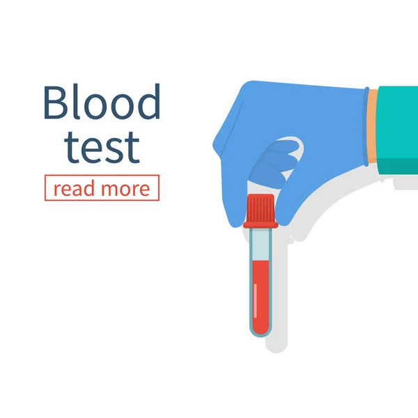 Lékaři Držte ruku vzorek krve — Stockový vektor