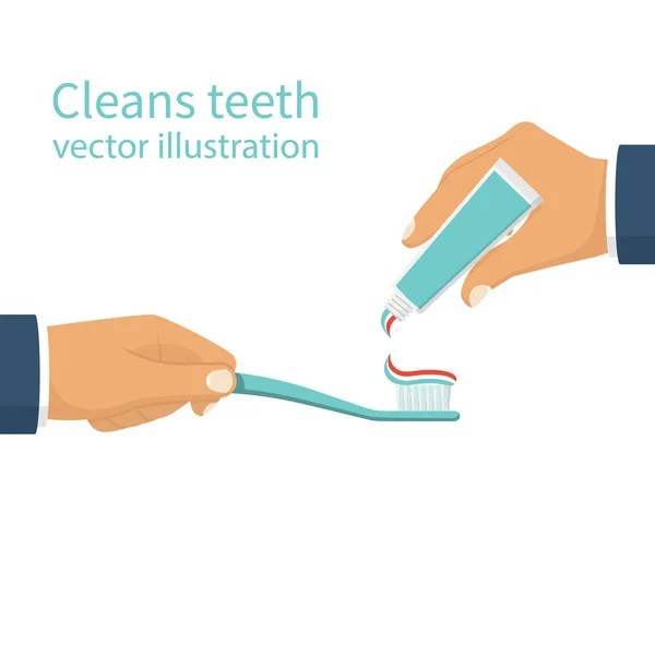 Cleans teeth. vector — Stock Vector