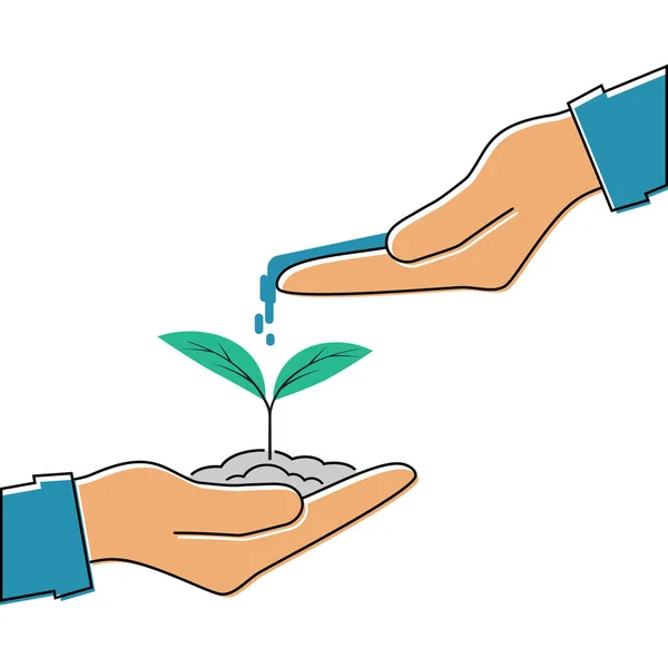 Planting sapling vector — Stock Vector