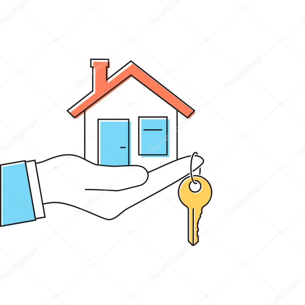 Hand giving house keys