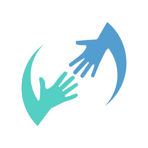 Ayudar a las manos logo — Vector de stock