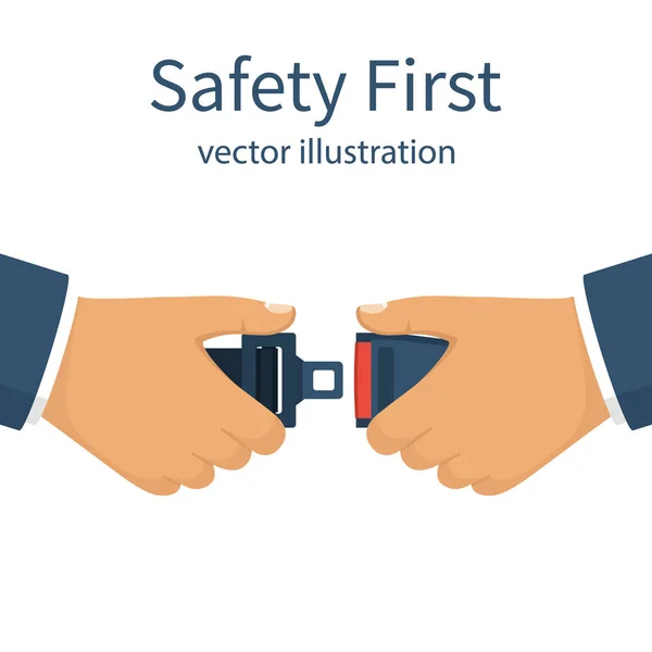 Biztonsági öv. Biztonsági első koncepció — Stock Vector