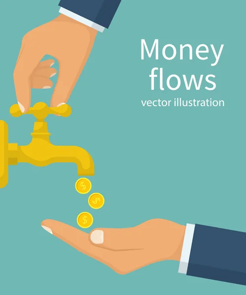 Flujos de dinero, concepto — Vector de stock