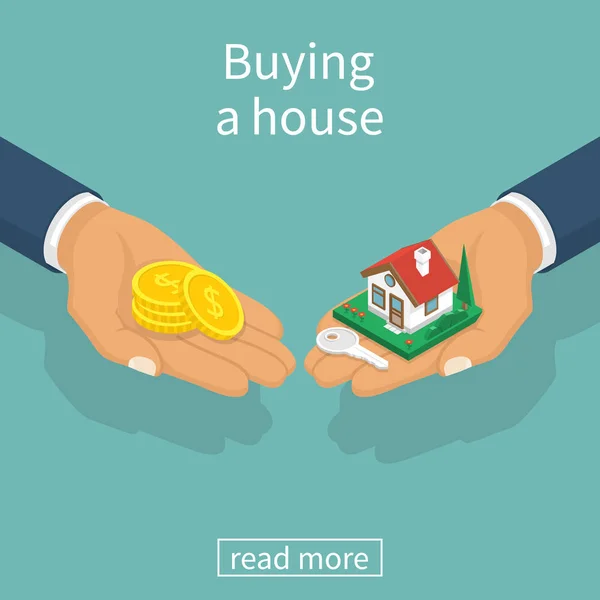Buying house vector — Stock Vector