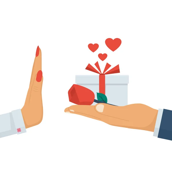 Refusal of gift. Rejecting Stock Illustration