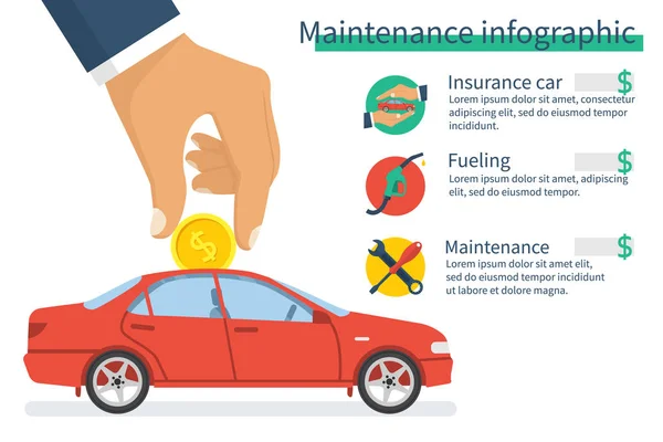 Vetor infográfico de manutenção — Vetor de Stock