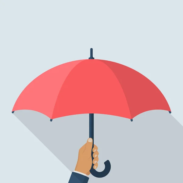 Paraguas sosteniendo en la mano — Vector de stock
