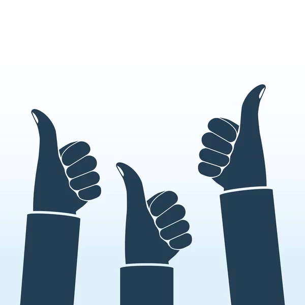 Thumbs up silhouette — Stock Vector