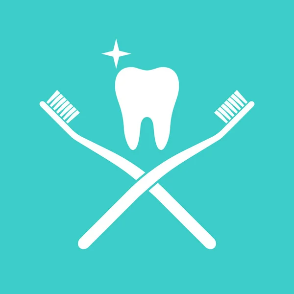 Spazzolino da denti e dente — Vettoriale Stock