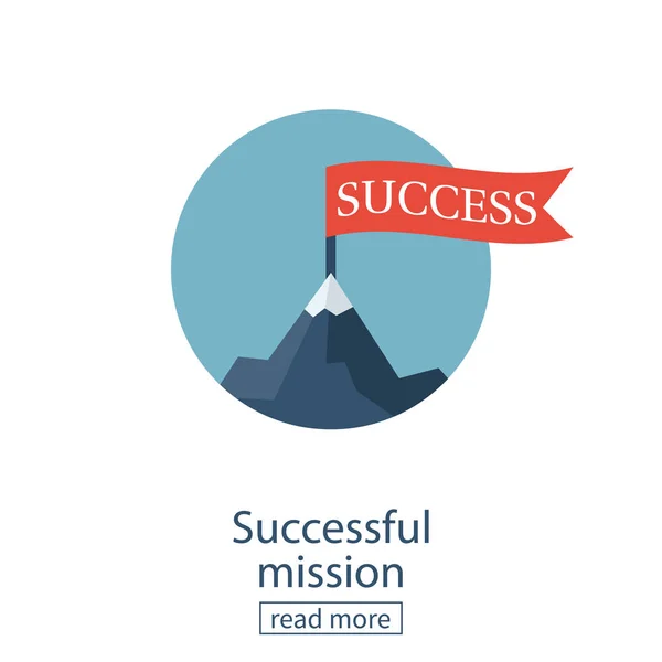 Icono de misión exitoso concepto de negocio . — Vector de stock
