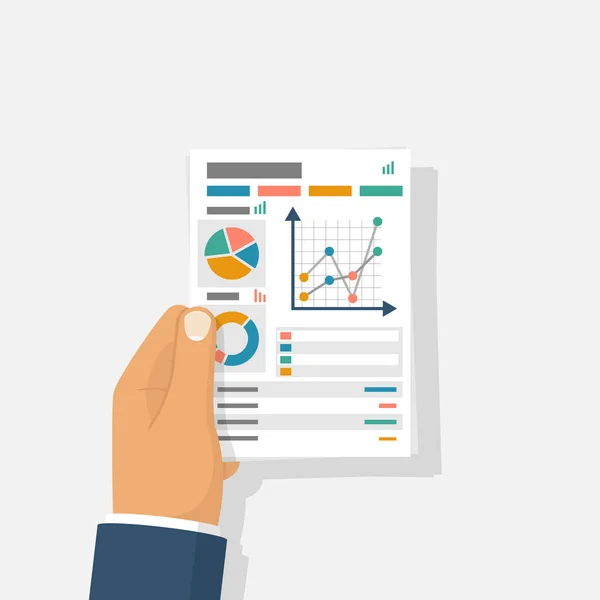 Gráficos e gráficos relatórios de negócios —  Vetores de Stock