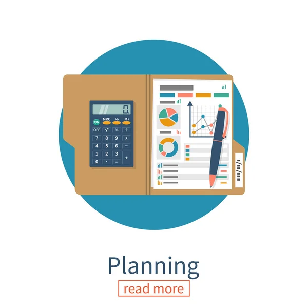 Planning icon.  Data analysis. — Stock Vector