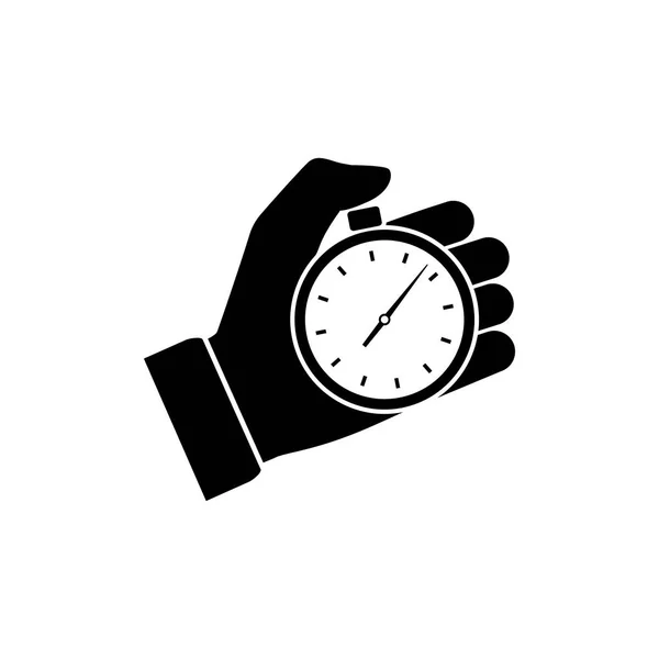 Stopwatch in de hand, pictogram — Stockvector