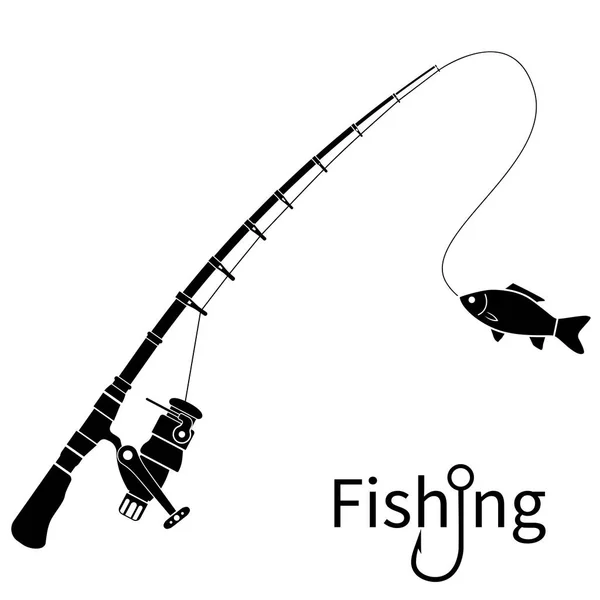 Icono de pesca silueta concepto . — Vector de stock
