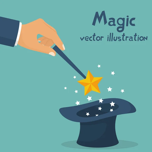 Hand holding magic wand. — Stock Vector