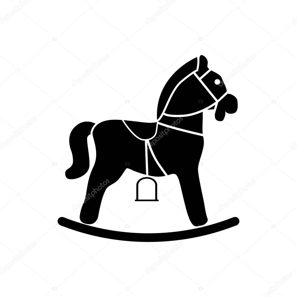Download Silhouette de cheval à bascule icône noir — Image ...